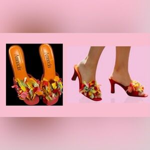 Amanda Red and Multicolor Women's Heels